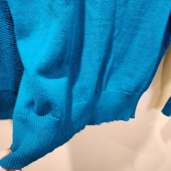 Andrew  St. JOHN vintage Teal 100% acrylic sweater size M - Picture 6 of 14